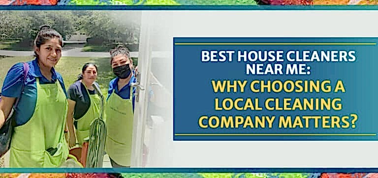 an image of three ladies employees of carpe diem cleaning smiling, with a banner text saying: Best House Cleaners Near Me: Why Choosing a Local Cleaning Company Matters